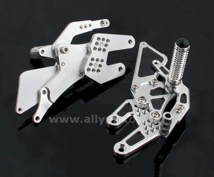 74 Rearset Footpeg Adjust With Carbon Fiber Honda Cbr 600 1000 Rr Silver@4